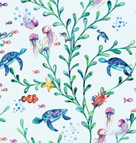Under the Sea Wallpaper 90941 - Light Teal
