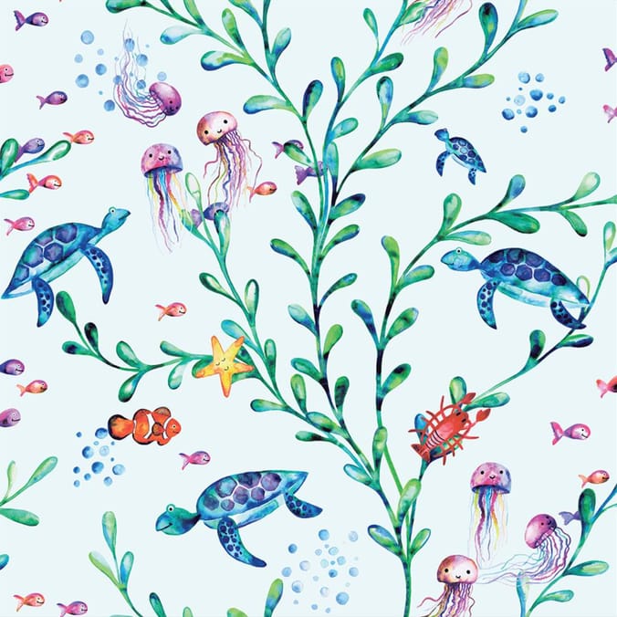 Under the Sea Wallpaper 90941 - Light Teal