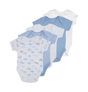 Pure Baby Blue Bodysuit 5 Pack - 3-6 Months