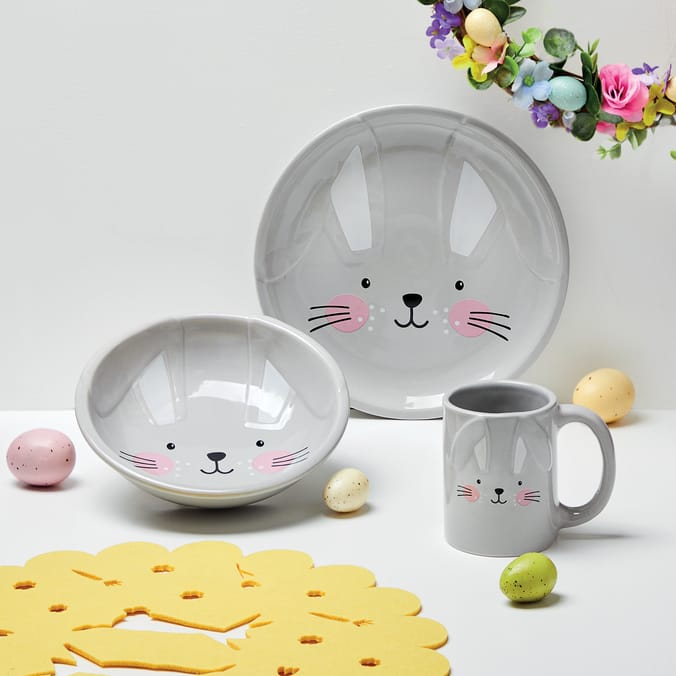 Spring Time Ceramic Bunny 3 Piece Set