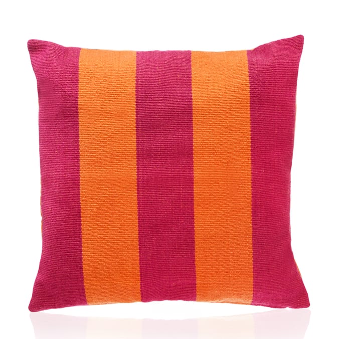The Outdoor Living Collection Orange & Pink Stripe Cushion