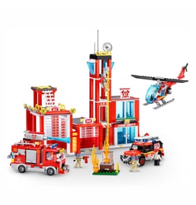 Max Adventure Fire Station Building Block Playset