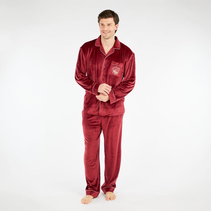 Burgundy Polar Express Mens Pyjamas