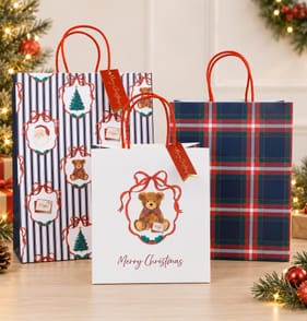 Festive Feeling Luxury Gift Bag Set - Traditional Teddy