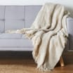 Home Collections Faux Mohair Throw - Cream
