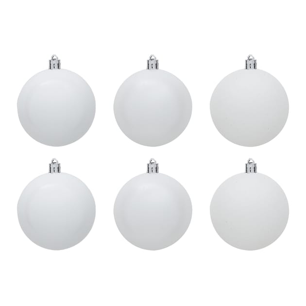 Nordic Spirit 10cm Bauble 6 Pack White Home Bargains
