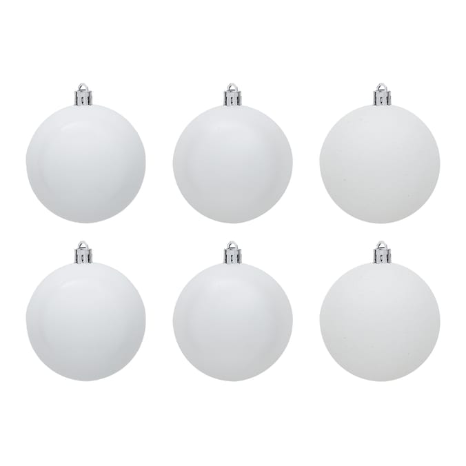 Nordic Spirit 10cm Bauble 6 Pack - White