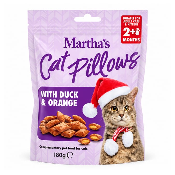 Martha's Cat Pillows - Duck & Orange  