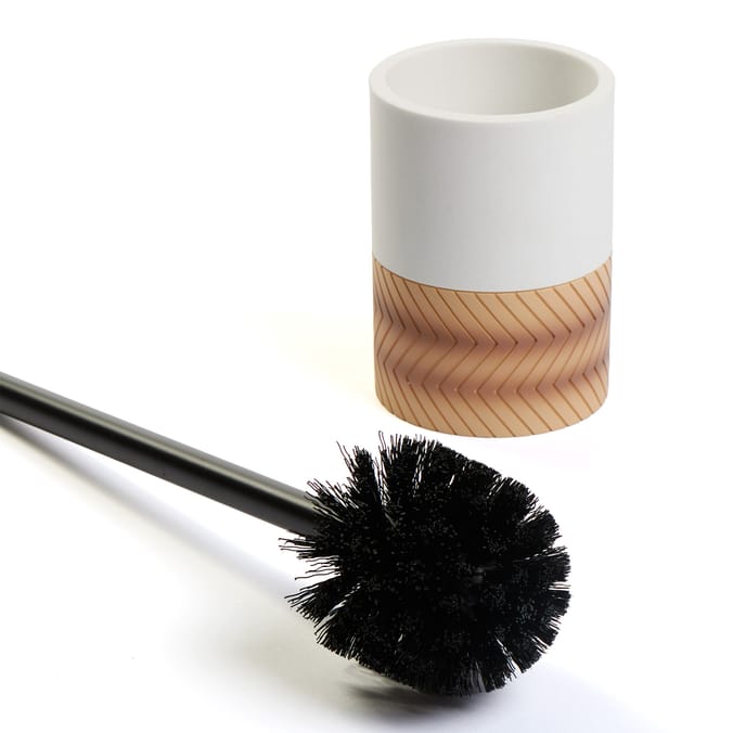  Home Collections Bamboo Top Toilet Brush - White