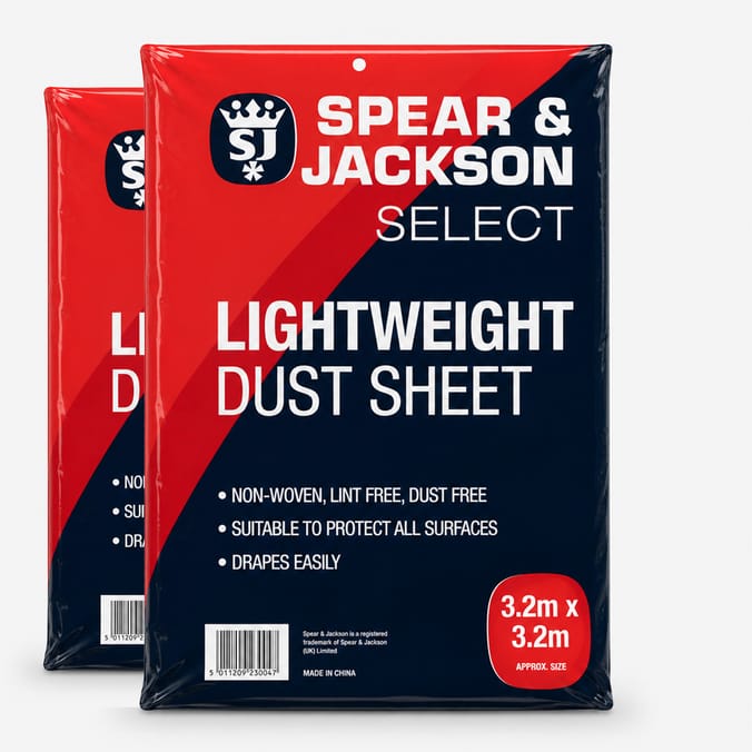 Spear & Jackson Select Lightweight 3.2m x 3.2m Dust Sheet x2