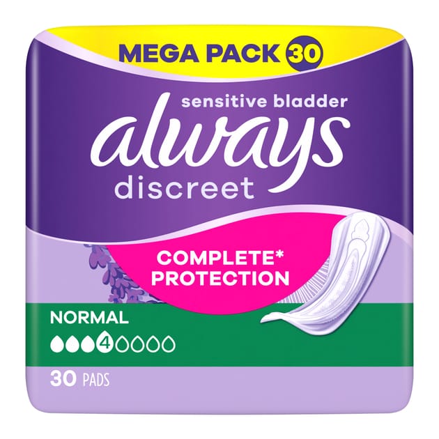 Always Discreet Incontinence Pads 30s Normal Home Bargains