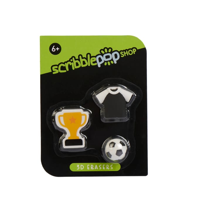 Scribble Pop Shop 3D Erasers - Football