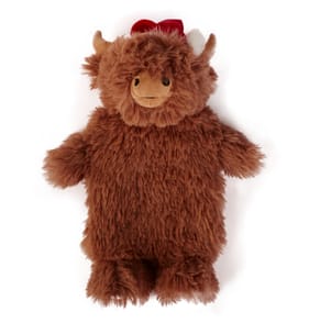 The Lifestyle Edit Christmas Highland Cow Hot Water Bottle 