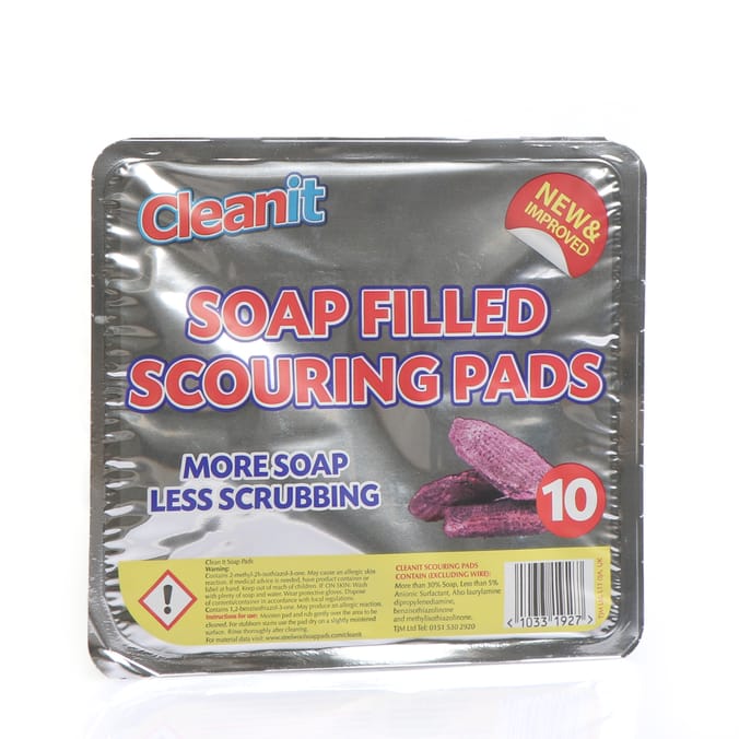 CleanIt Soap Filled Scouring Pads 10 Pack
