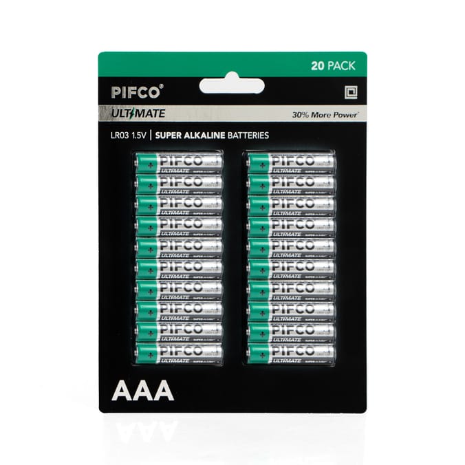 Pifco AAA Ultimate Super Alkaline Batteries 20 Pack