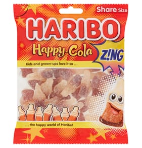 Haribo Happy Cola Zing Fizzy & Jelly Sweets Sharing Bag 160g