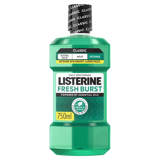 Listerine Essentials Fresh Burst Intense Classic Mouthwash 500ml