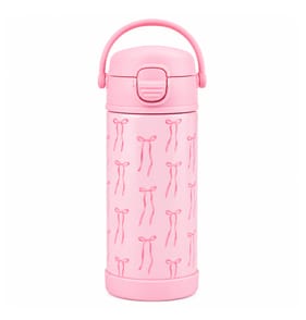 Printed Stainless Steel Pink Water Bottle 350ml - Bow 