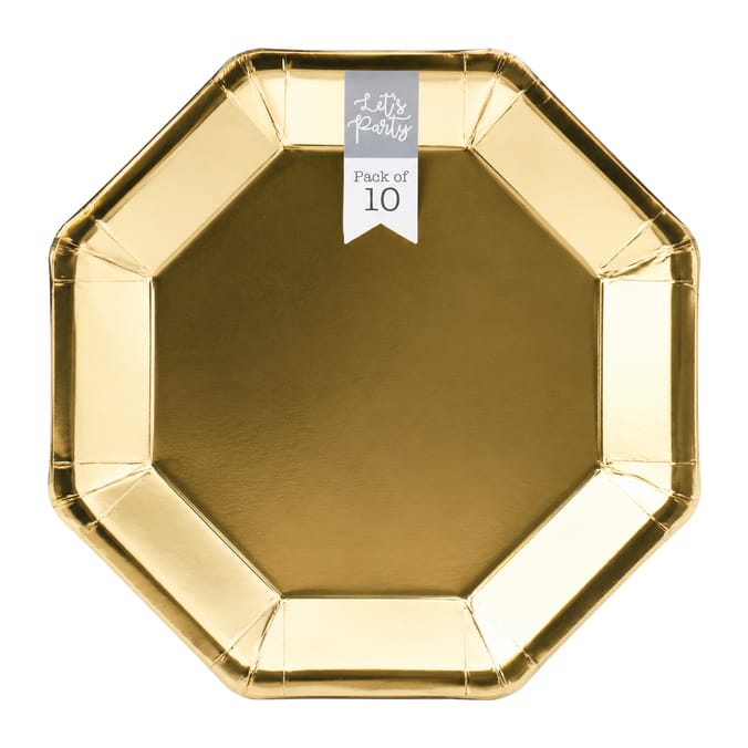 Let's Party Metallic Paper Plates 10 Pack