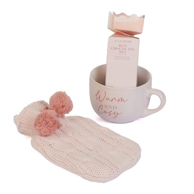 A La Mode Hot Water Bottle, Mug & Hot Chocolate Gift Set