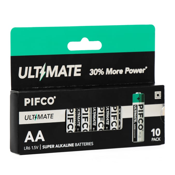 Pifco AA Ultimate Super Alkaline Batteries 10 Pack