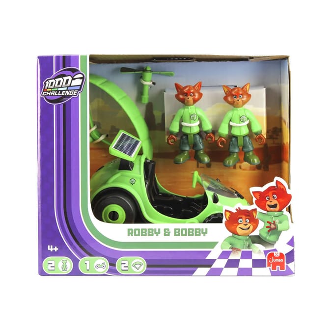Mille Bornes Challenge Vehicle & Figure Playset - Robby & Bobby