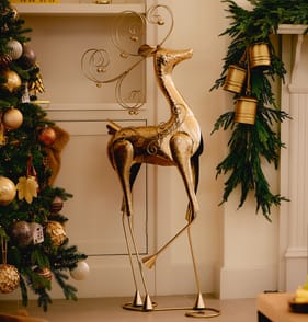 Winter Luxe Decorative Large Metal Reindeer