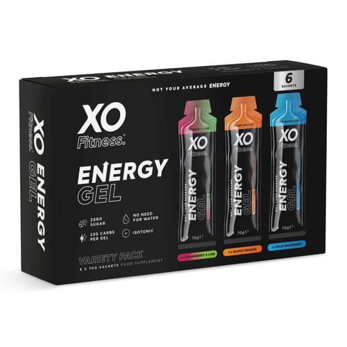 XO Fitness Energy Gel Sachets Variety Pack 6x 70g | Home Bargains