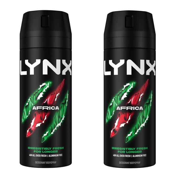 Lynx Body Spray Twin Pack 150ml - Africa