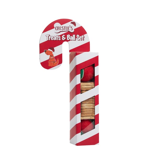 Chester's Candy Cane Treats & Ball Set Home Bargains