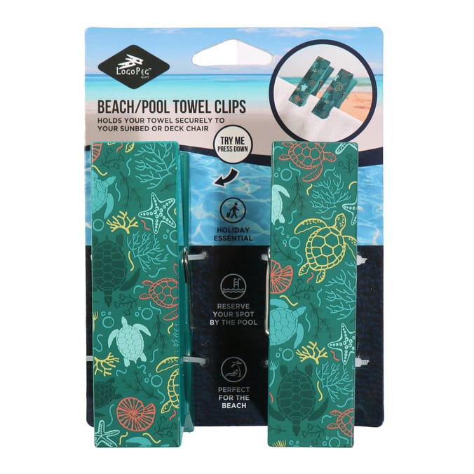 Logo Peg Beach Towel Clip 2 Pack