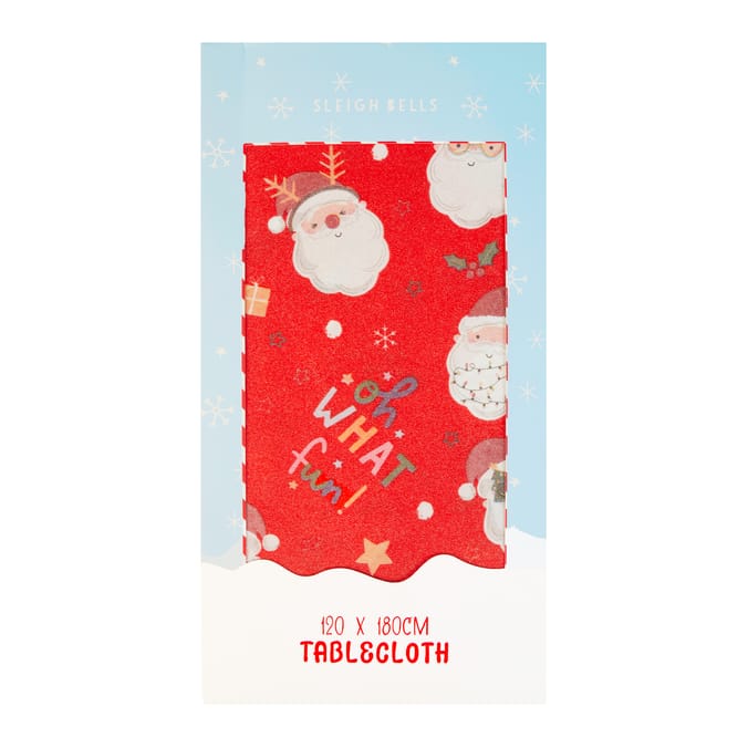 Sleigh Bells Santa Table Cloth