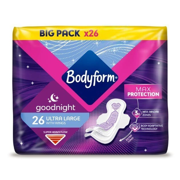 Bodyform Ultra Large Max Protection Towels 26 Pack | Home Bargains