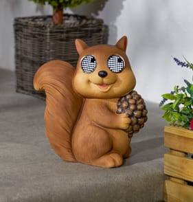 Firefly Novelty Squirrel With Animated LED Eyes Solar Light