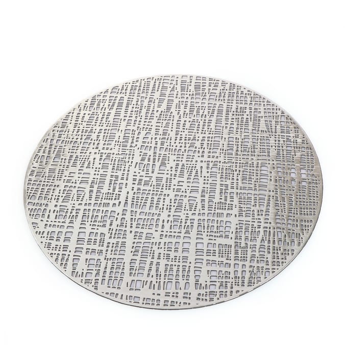 Home Collections Metallic Finish Round Placemats Pack Of 2