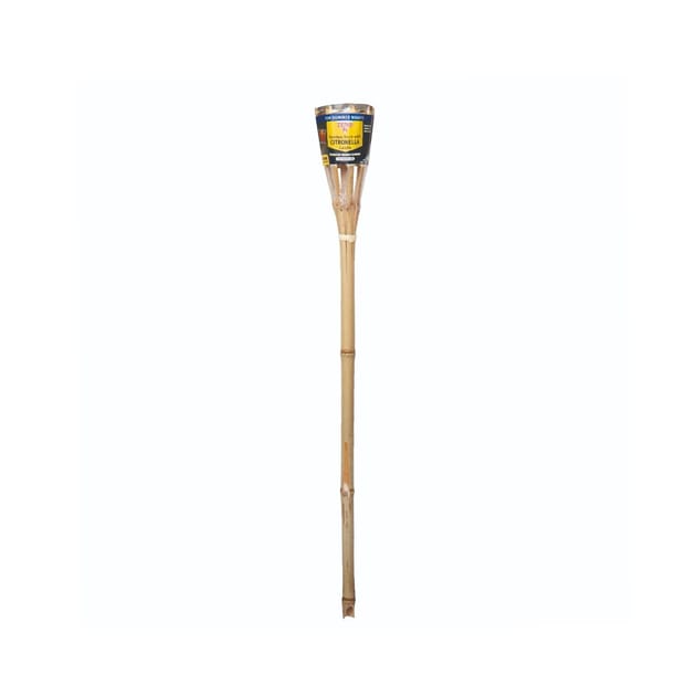 Zero In Bamboo Tiki Torch With Citronella Candle Home Bargains