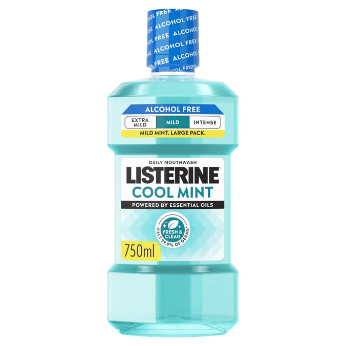 Listerine Essentials Cool Mint Mild Alcohol Free Mouthwash 750ml