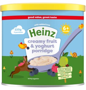 Heinz Creamy Fruit & Yoghurt Baby Food Porridge 6+ Months 220g