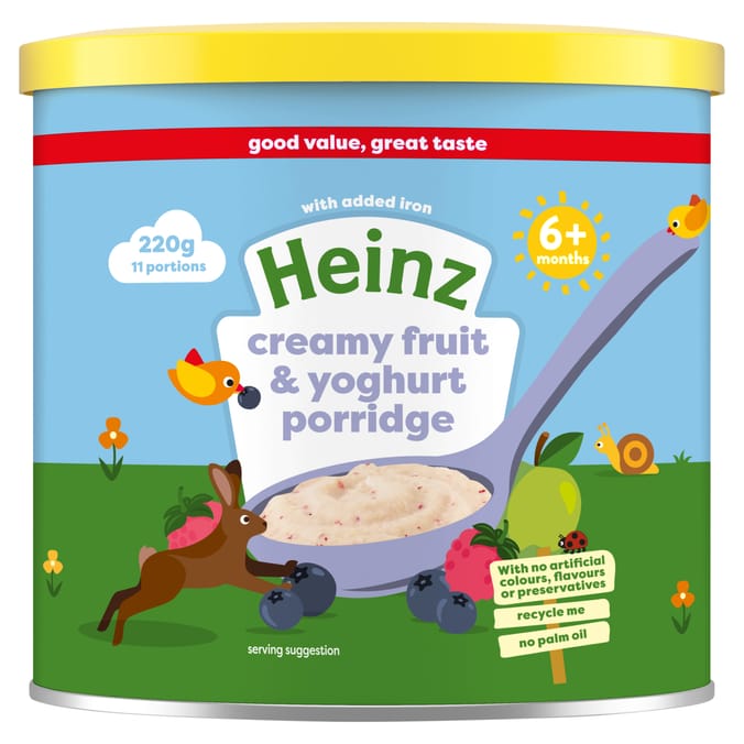 Heinz Creamy Fruit & Yoghurt Baby Food Porridge 6+ Months 220g