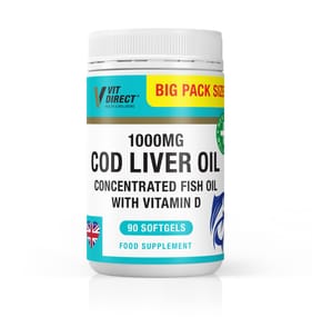Vit Direct 1000mg Cod Liver Oil Softgels 90s