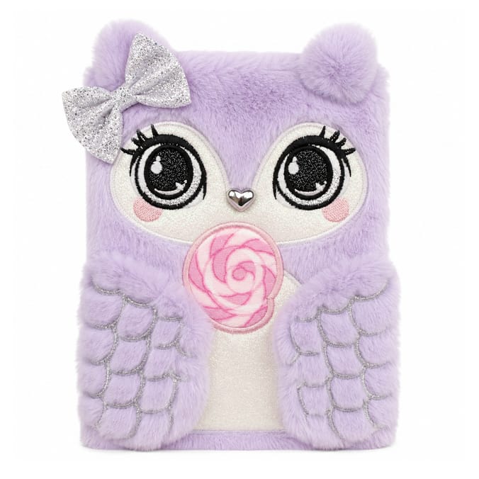 Scribble Pop Shop Fluffy Notebook - Purple Owl