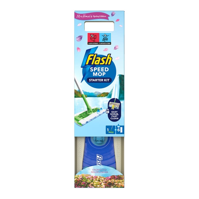 Flash Speedmop Mrs Hinch's Floor Cleaner Starter Kit - Mop & 6 Wet Refills