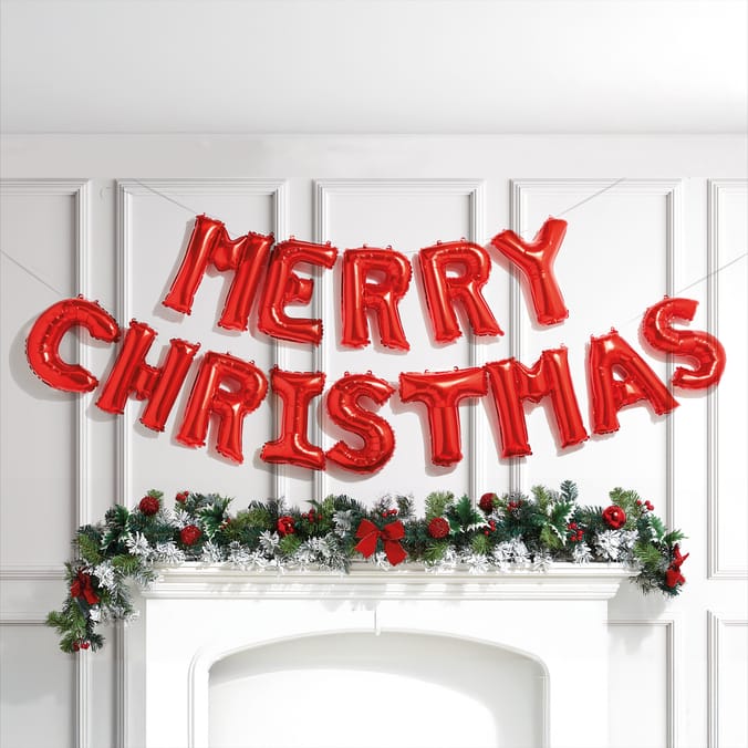 Festive Feeling Merry Christmas Balloon Banner