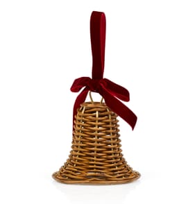 Winter Charm Rattan Hanging Decoration - Bell