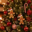 Sleigh Bells Christmas Tree Decoration 6 Pack - Gingerbread