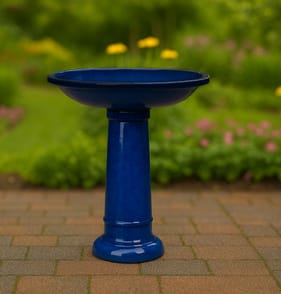Jardin Speckled Bird Bath - Blue