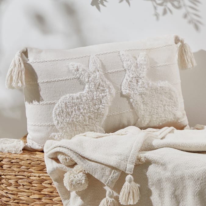 Spring Time Bunny Tufted Cushion
