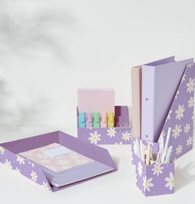 Stationery Store Desk Organiser Set - Purple