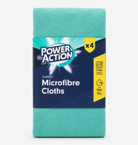 Power Action Jumbo Microfibre Cloth 4 Pack
