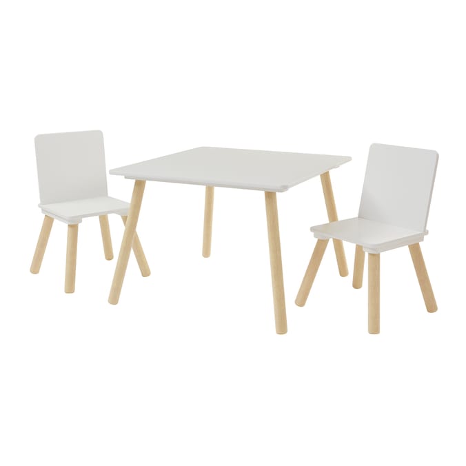 Liberty House Toys Toddler Bed and Table and Two Chairs Set - White